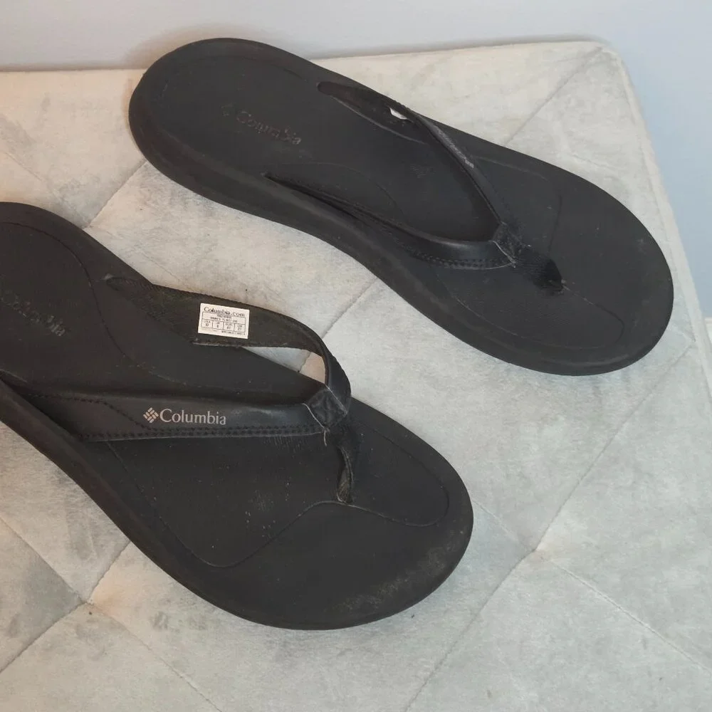 Columbia Black Flip Sandals, Men's Size‎ 8